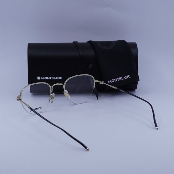 Montblanc MB0129O 002 Eyeglasses Gold 49mm Geometric Frame - Picture 10 of 10